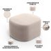 Puff Decorativo Orgânico para Living Quarto 70cm Doha W01 Suede Bege - Lyam Decor