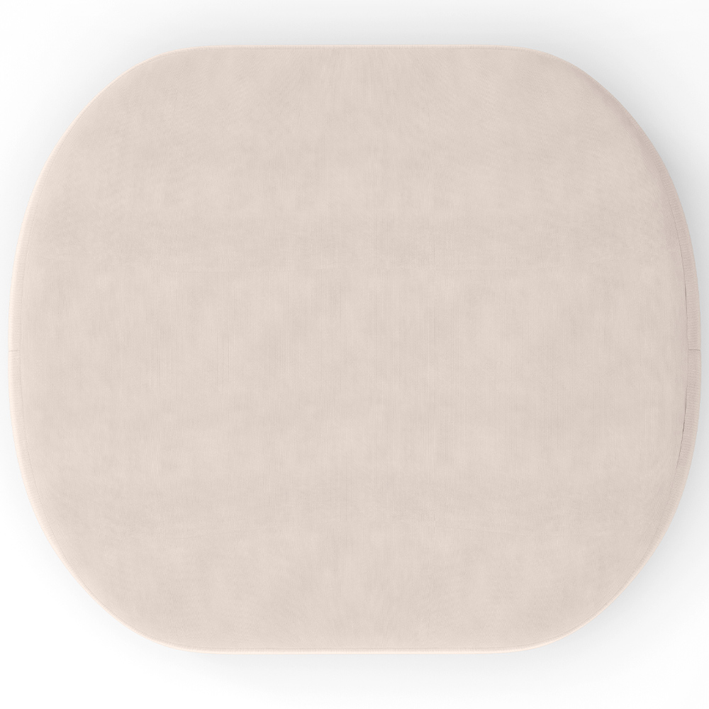 Puff Decorativo Orgânico para Living Quarto 70cm Doha W01 Suede Bege - Lyam Decor