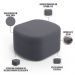 Puff Decorativo Orgânico para Living Quarto 70cm Doha W01 Suede Cinza - Lyam Decor