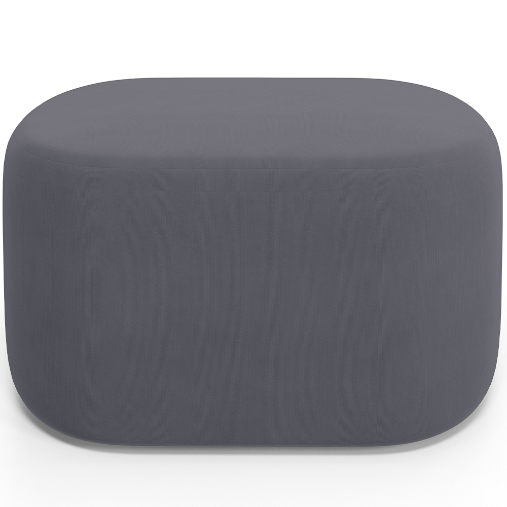 Puff Decorativo Orgânico para Living Quarto 70cm Doha W01 Suede Cinza - Lyam Decor