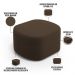 Puff Decorativo Orgânico para Living Quarto 70cm Doha W01 Suede Marrom - Lyam Decor