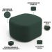 Puff Decorativo Orgânico para Living Quarto 70cm Doha W01 Suede Verde Musgo - Lyam Decor