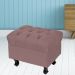 Puff Decorativo París Luis Xv L02 Capitone Suede Rosê - Lyam Decor