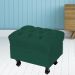 Puff Decorativo París Luis Xv L02 Capitone Suede Verde Musgo - Lyam Decor