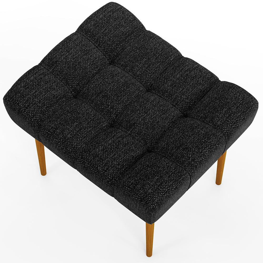 Puff Decorativo Para Sala De Estar Requinte L02 Linho Chumbo - Lyam Decor