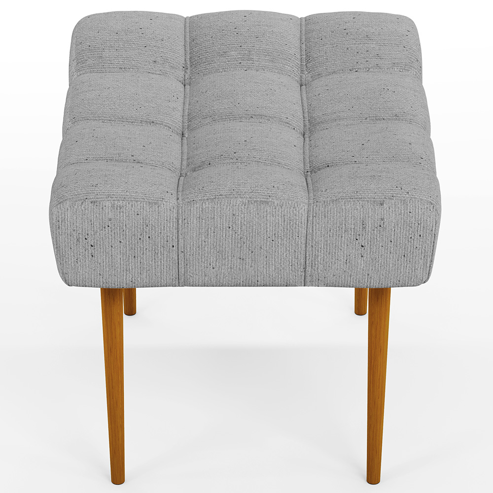 Puff Decorativo Para Sala De Estar Requinte L02 Linho Cinza - Lyam Decor