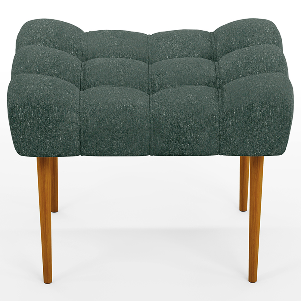 Puff Decorativo Para Sala De Estar Requinte L02 Linho Verde Musgo - Lyam Decor