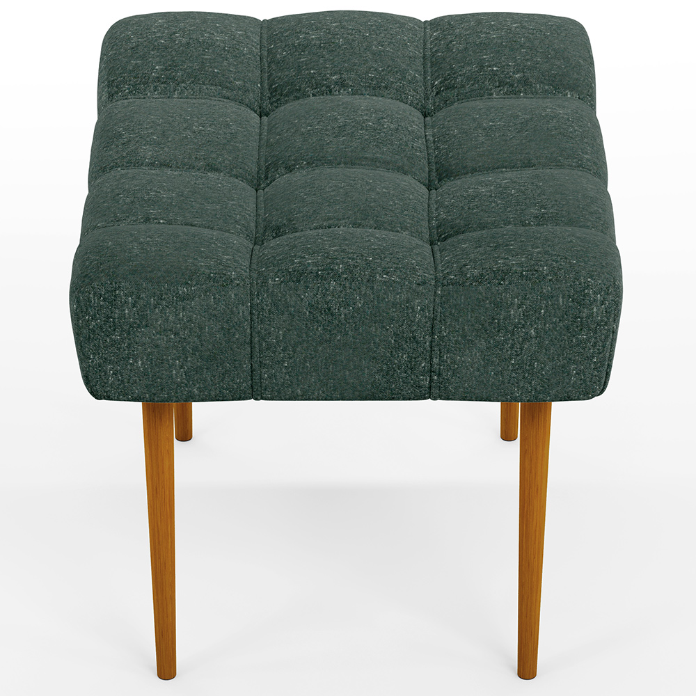 Puff Decorativo Para Sala De Estar Requinte L02 Linho Verde Musgo - Lyam Decor