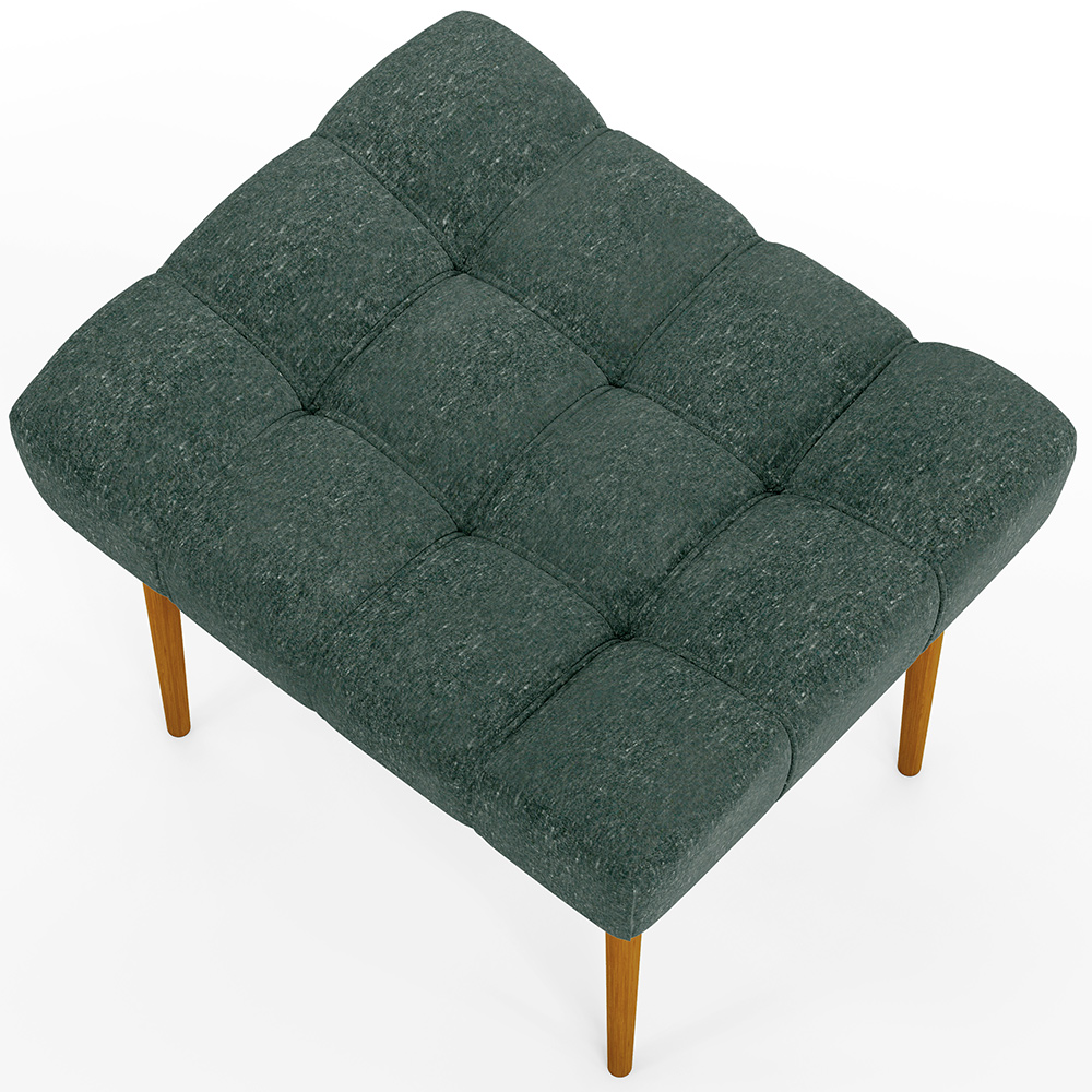 Puff Decorativo Para Sala De Estar Requinte L02 Linho Verde Musgo - Lyam Decor