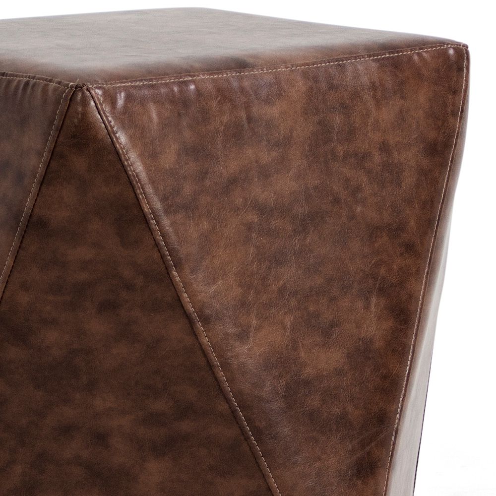Puff Decorativo Para Sala de Estar Ametista D02 Facto Marrom B-38 - Lyam Decor