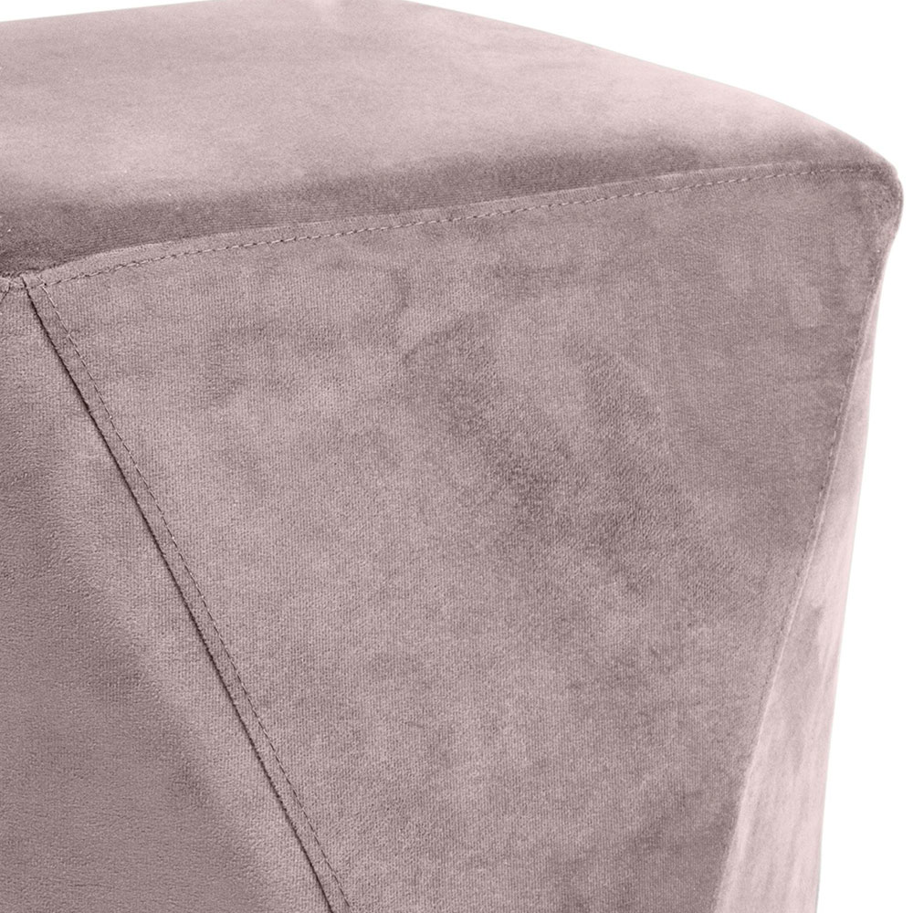 Puff Decorativo Para Sala de Estar Ametista D02 Veludo Rosê C-305 - Lyam Decor