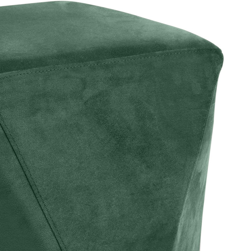 Puff Decorativo Para Sala de Estar Ametista D02 Veludo Verde Musgo C-303 - Lyam Decor