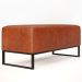 Puff Decorativo Para Sala de Estar Cléo W01 Base de Ferro 90 cm Couríssimo Camel - Lyam Decor