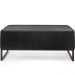 Puff Decorativo Para Sala de Estar Cléo W01 Base de Ferro 90 cm Couríssimo Preto Brilho - Lyam Decor