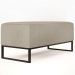 Puff Decorativo Para Sala de Estar Cléo W01 Base de Ferro 90 cm Linho Bege - Lyam Decor