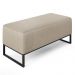 Puff Decorativo Para Sala de Estar Cléo W01 Base de Ferro 90 cm Linho Bege - Lyam Decor