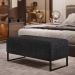 Puff Decorativo Para Sala de Estar Cléo W01 Base de Ferro 90 cm Linho Chumbo - Lyam Decor