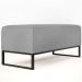 Puff Decorativo Para Sala de Estar Cléo W01 Base de Ferro 90 cm Linho Cinza - Lyam Decor