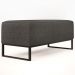Puff Decorativo Para Sala de Estar Cléo W01 Base de Ferro 90 cm Linho Cinza Escuro - Lyam Decor