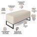 Puff Decorativo Para Sala de Estar Cléo W01 Base de Ferro 90 cm Linho Cru - Lyam Decor