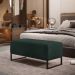 Puff Decorativo Para Sala de Estar Cléo W01 Base de Ferro 90 cm Linho Verde Musgo - Lyam Decor