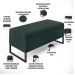 Puff Decorativo Para Sala de Estar Cléo W01 Base de Ferro 90 cm Linho Verde Musgo - Lyam Decor