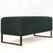 Puff Decorativo Para Sala de Estar Cléo W01 Base de Ferro 90 cm Linho Verde Musgo - Lyam Decor