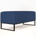 Puff Decorativo Para Sala de Estar Cléo W01 Base de Ferro 90 cm Suede Azul Marinho - Lyam Decor