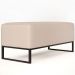 Puff Decorativo Para Sala de Estar Cléo W01 Base de Ferro 90 cm Suede Bege - Lyam Decor