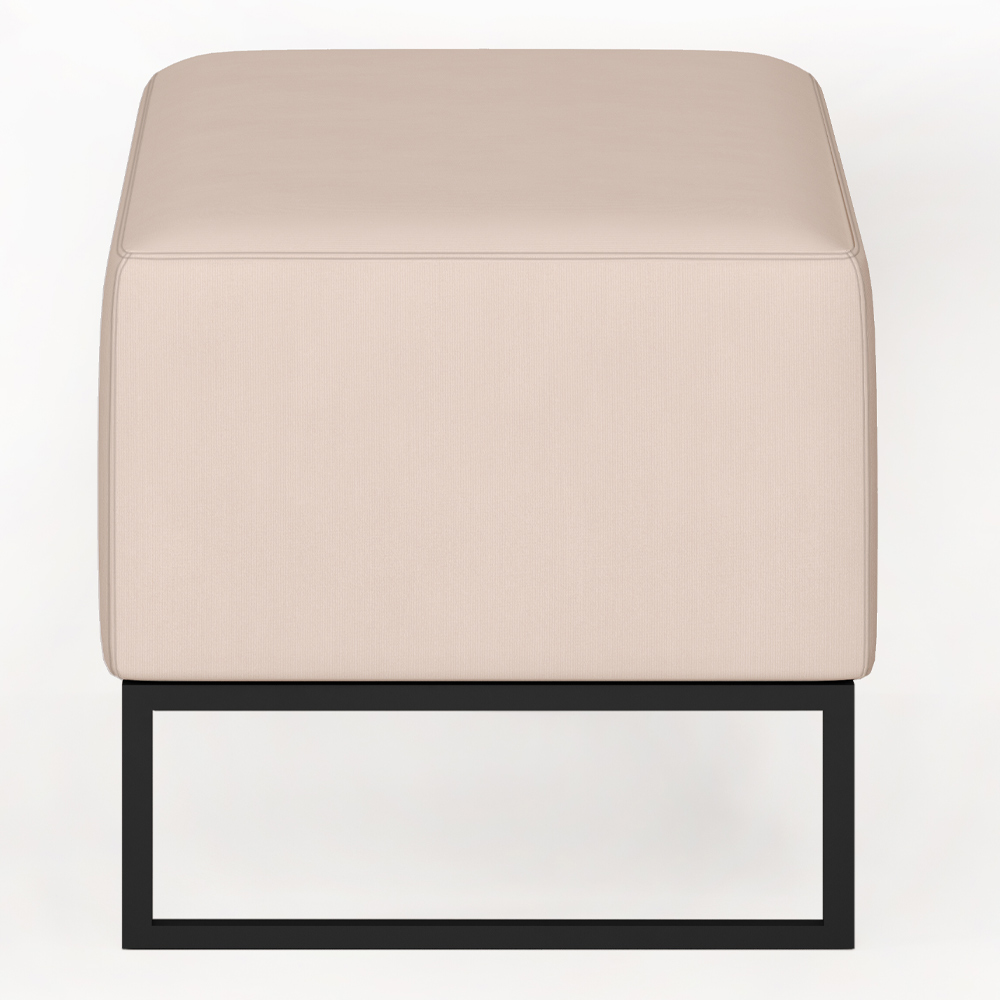 Puff Decorativo Para Sala de Estar Cléo W01 Base de Ferro 90 cm Suede Bege - Lyam Decor