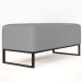 Puff Decorativo Para Sala de Estar Cléo W01 Base de Ferro 90 cm Suede Cinza - Lyam Decor