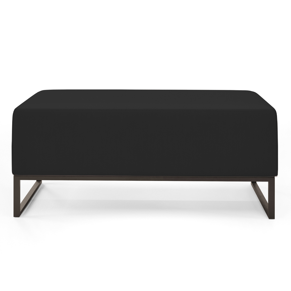 Puff Decorativo Para Sala de Estar Cléo W01 Base de Ferro 90 cm Suede Preto - Lyam Decor
