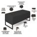 Puff Decorativo Para Sala de Estar Cléo W01 Base de Ferro 90 cm Suede Preto - Lyam Decor