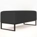 Puff Decorativo Para Sala de Estar Cléo W01 Base de Ferro 90 cm Suede Preto - Lyam Decor
