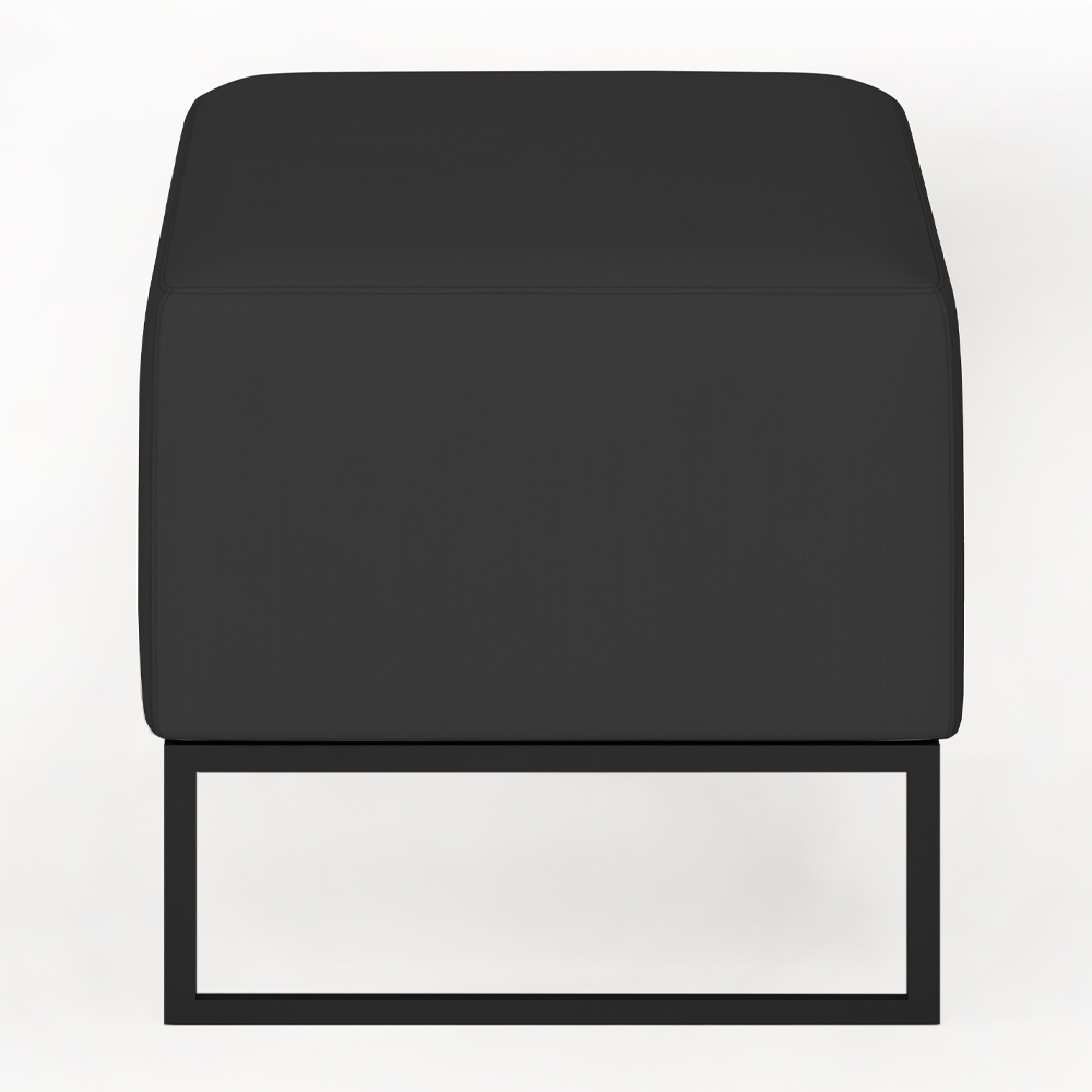 Puff Decorativo Para Sala de Estar Cléo W01 Base de Ferro 90 cm Suede Preto - Lyam Decor