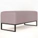 Puff Decorativo Para Sala de Estar Cléo W01 Base de Ferro 90 cm Suede Rosê - Lyam Decor