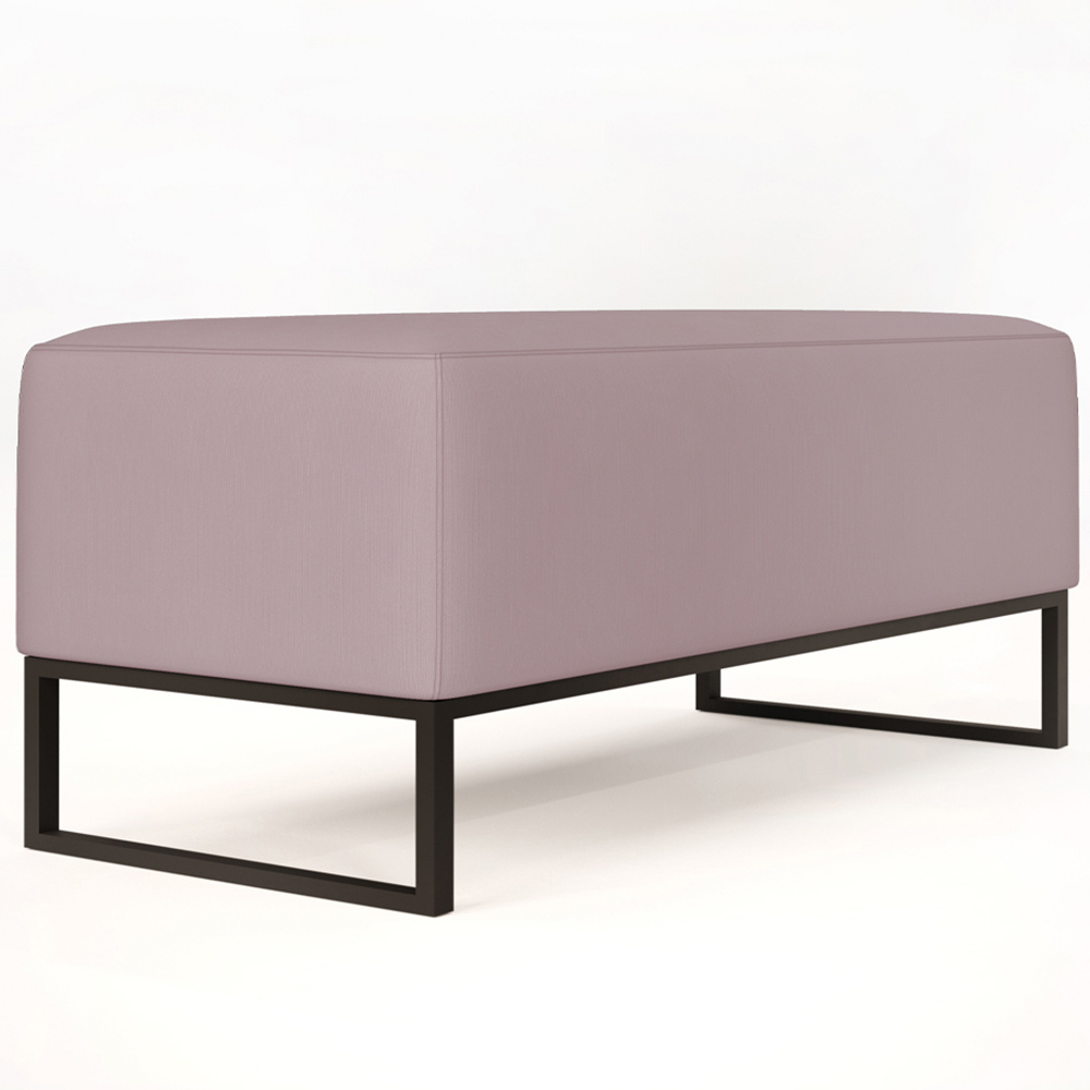 Puff Decorativo Para Sala de Estar Cléo W01 Base de Ferro 90 cm Suede Rosê - Lyam Decor