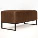 Puff Decorativo Para Sala de Estar Cléo W01 Base de Ferro 90cm Couríssimo Marrom - Lyam Decor