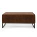 Puff Decorativo Para Sala de Estar Cléo W01 Base de Ferro 90cm Couríssimo Marrom - Lyam Decor