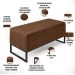 Puff Decorativo Para Sala de Estar Cléo W01 Base de Ferro 90cm Couríssimo Marrom - Lyam Decor