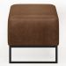 Puff Decorativo Para Sala de Estar Cléo W01 Base de Ferro 90cm Couríssimo Marrom - Lyam Decor