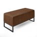 Puff Decorativo Para Sala de Estar Cléo W01 Base de Ferro 90cm Couríssimo Marrom - Lyam Decor