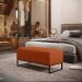 Puff Decorativo Para Sala de Estar Cléo W01 Base de Ferro 90cm Tecido Terracota - Lyam Decor