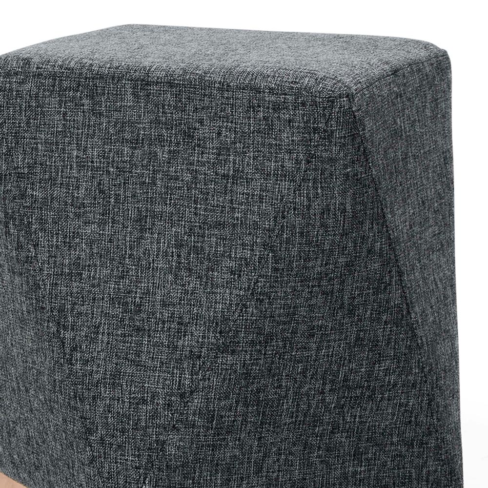 Puff Decorativo Para Sala de Estar Com Base Aço Ametista D02 Linho Chumbo D-469 - Lyam Decor