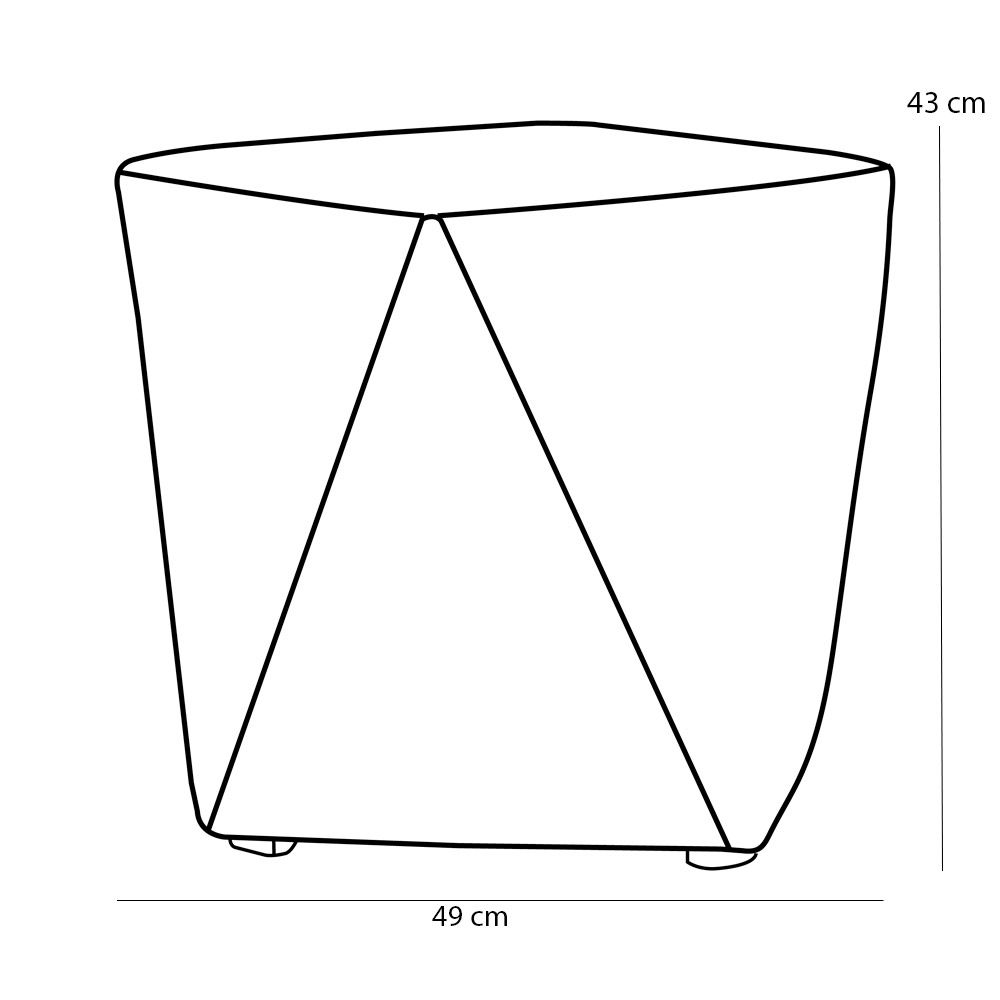 Puff Decorativo Para Sala de Estar Com Base Aço Ametista D02 Linho Chumbo D-469 - Lyam Decor