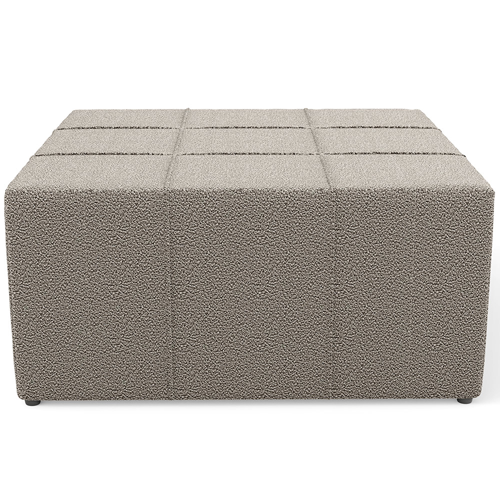 Puff Decorativo Para Sala de Estar Quadrado Milano 90x90cm W01 Bouclê Bege - Lyam Decor