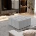 Puff Decorativo Para Sala de Estar Quadrado Milano 90x90cm W01 Bouclê Cinza - Lyam Decor