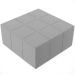 Puff Decorativo Para Sala de Estar Quadrado Milano 90x90cm W01 Bouclê Cinza - Lyam Decor