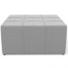 Puff Decorativo Para Sala de Estar Quadrado Milano 90x90cm W01 Bouclê Cinza - Lyam Decor