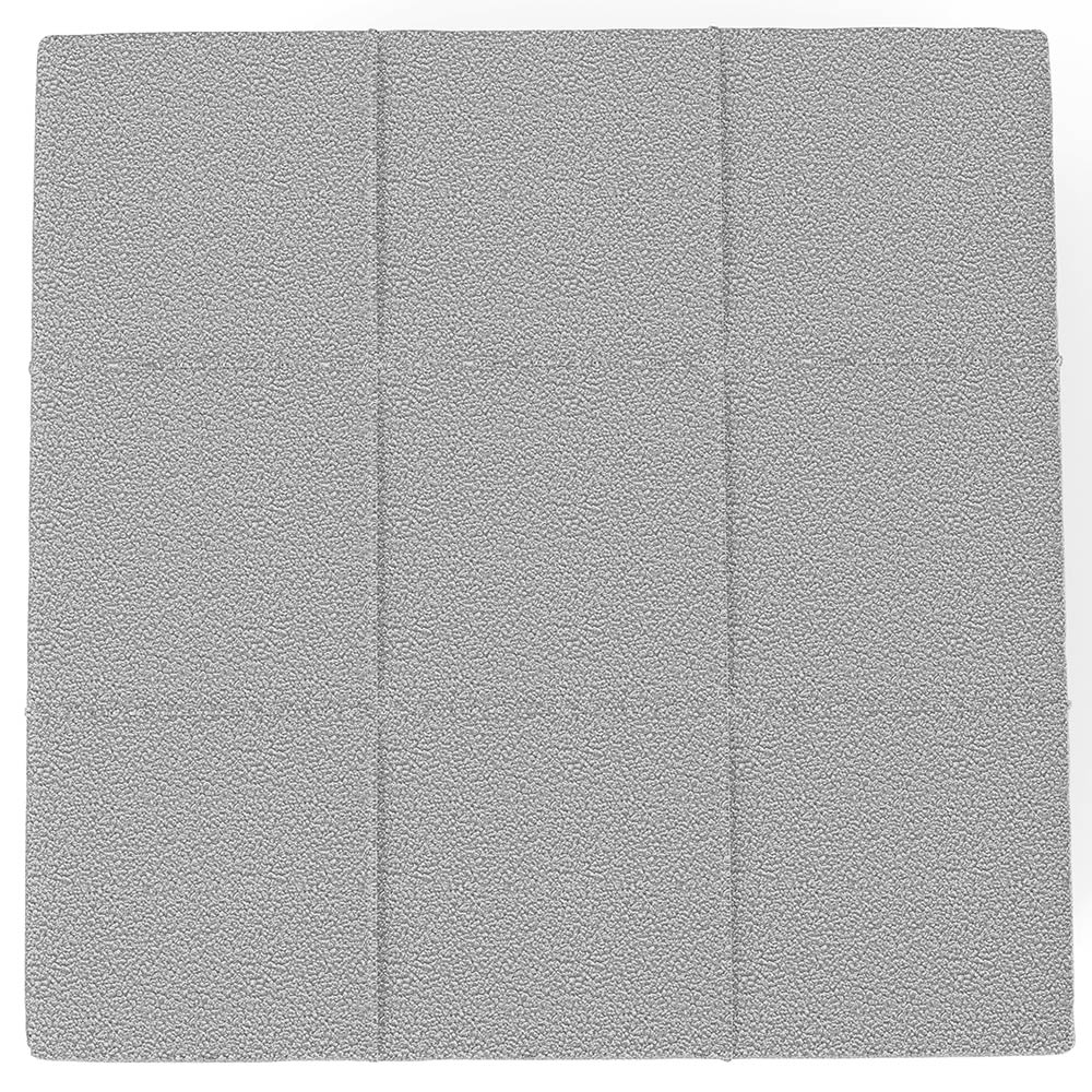 Puff Decorativo Para Sala de Estar Quadrado Milano 90x90cm W01 Bouclê Cinza - Lyam Decor